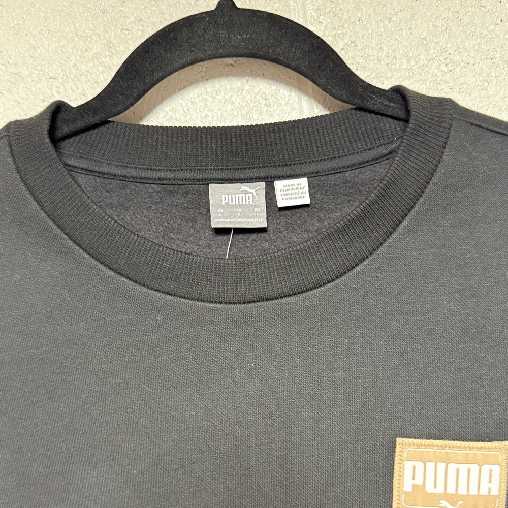 Puma Logo Women’s Crewneck Pullover‎ Fleece Sweatshirt Sz L - Picture 5 of 9